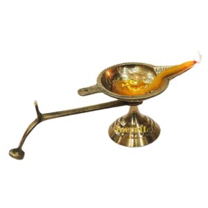 Brass Oil Lamp hand diya long handle