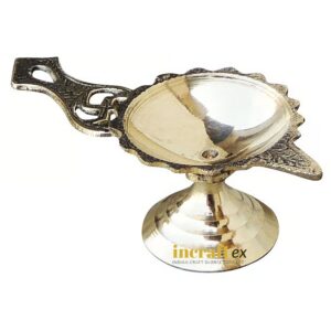 Brass Oil Lamp swastic hand diya