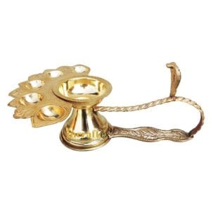 Brass Oil lamp punchmukhi ganga aarti